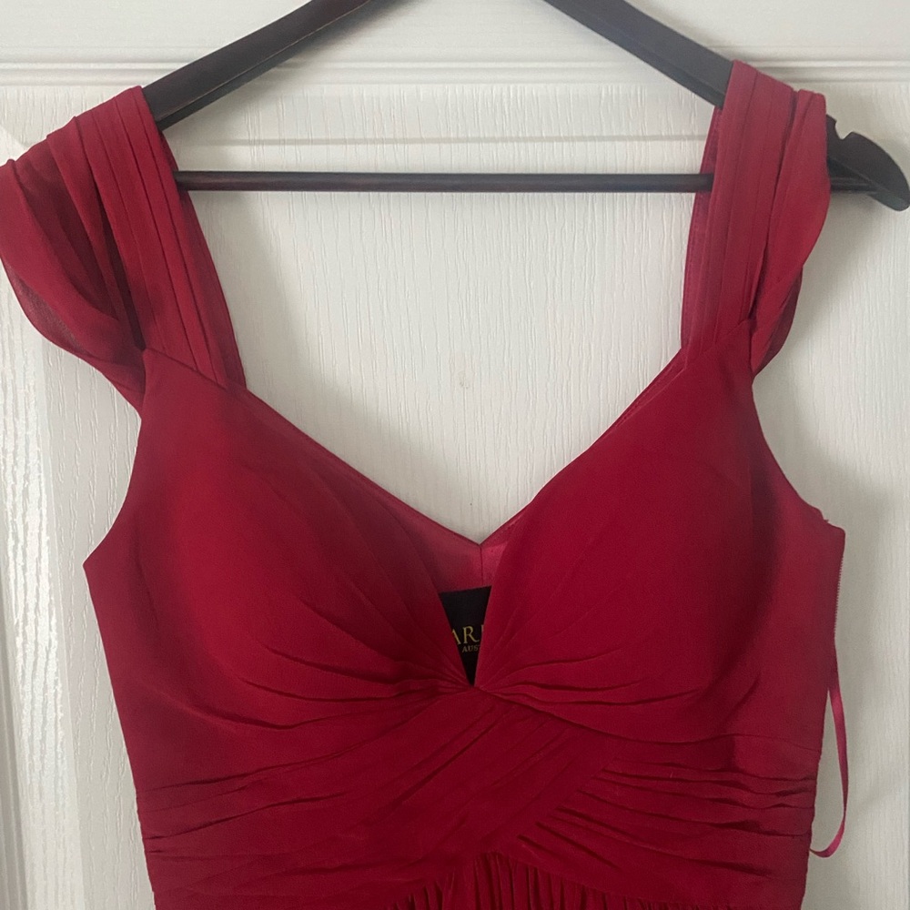 Bariano Australia Red V-Neck Satin Dress